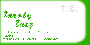 karoly butz business card