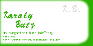 karoly butz business card